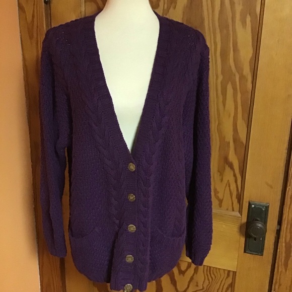 Vintage 90s purple oversized cardigan - Picture 8 of 11